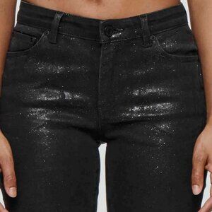 Women's Size 8 Rebecca Minkoff Stretchy Black Sparkle Jeans Skinny Pants
